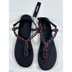 Rihero Rope Thong Sandals Women Sz 11 Ankle Strap Slip On Comfortable Beach Flat